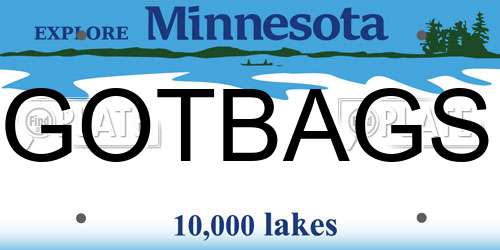 GOTBAGS Minnesota License Plate