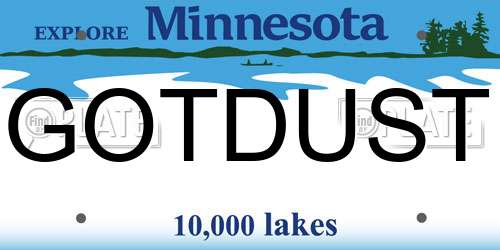 GOTDUST Minnesota License Plate