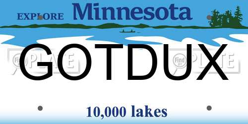 GOTDUX Minnesota License Plate