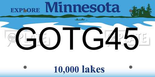 GOTG45 Minnesota License Plate