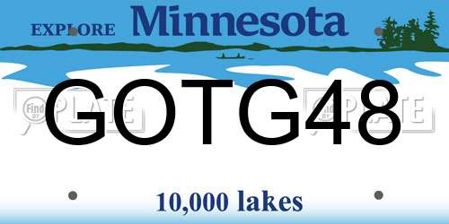 GOTG48 Minnesota License Plate