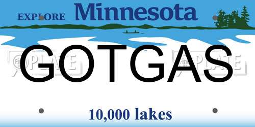 GOTGAS Minnesota License Plate