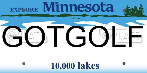 GOTGOLF Minnesota License Plate