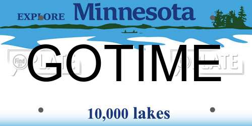 GOTIME Minnesota License Plate