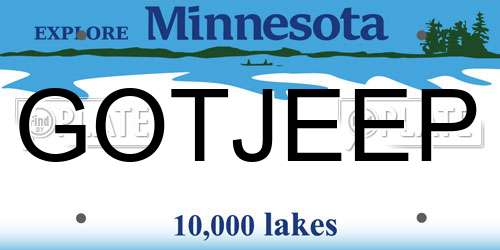 GOTJEEP Minnesota License Plate