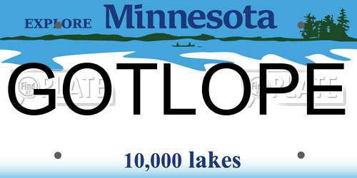 GOTLOPE Minnesota License Plate