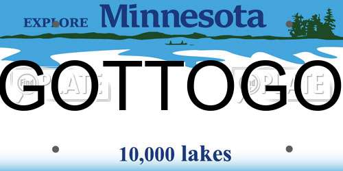 GOTTOGO Minnesota License Plate