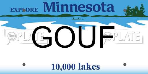 GOUF Minnesota License Plate