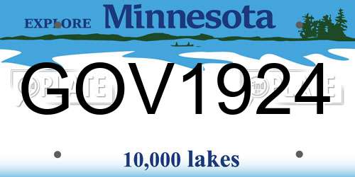 GOV1924 Minnesota License Plate
