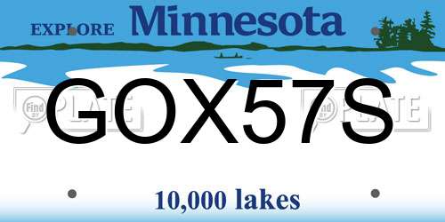 GOX57S Minnesota License Plate