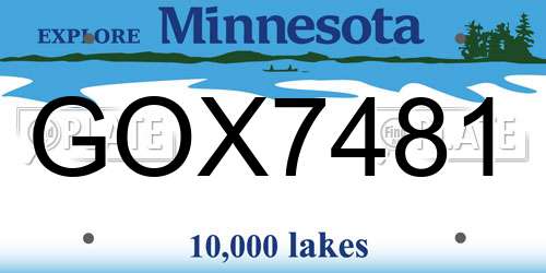 GOX7481 Minnesota License Plate