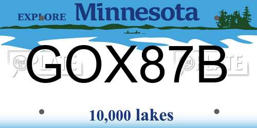 GOX87B Minnesota License Plate