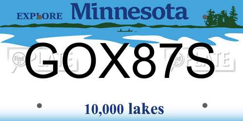 GOX87S Minnesota License Plate