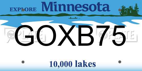 GOXB75 Minnesota License Plate