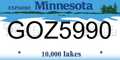 GOZ5990 Minnesota License Plate