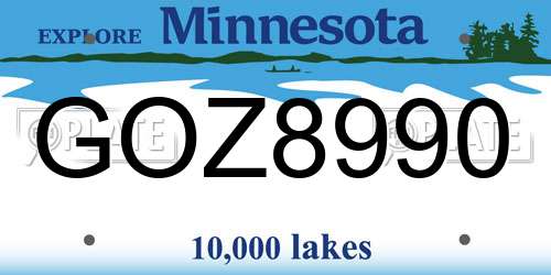 GOZ8990 Minnesota License Plate