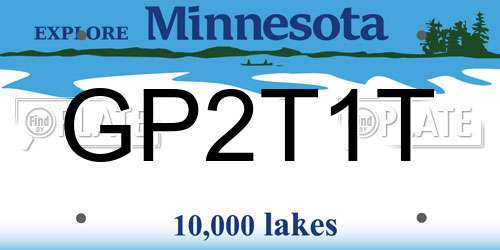 GP2T1T Minnesota License Plate