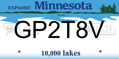 GP2T8V Minnesota License Plate