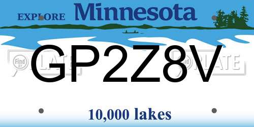 GP2Z8V Minnesota License Plate