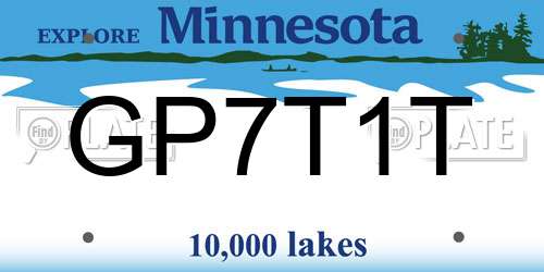 GP7T1T Minnesota License Plate