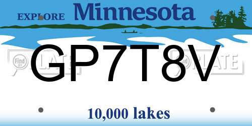 GP7T8V Minnesota License Plate