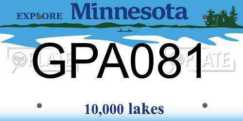 GPA081 Minnesota License Plate