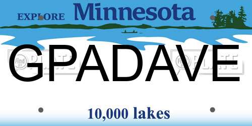 GPADAVE Minnesota License Plate