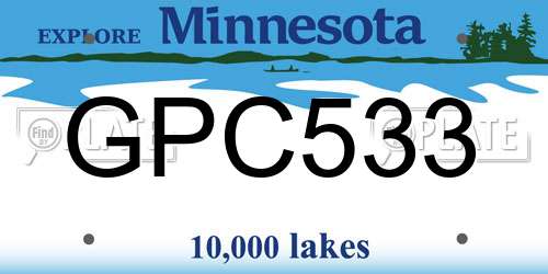 GPC533 Minnesota License Plate