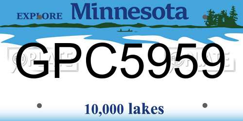 GPC5959 Minnesota License Plate