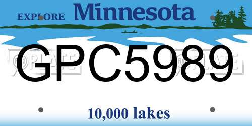 GPC5989 Minnesota License Plate