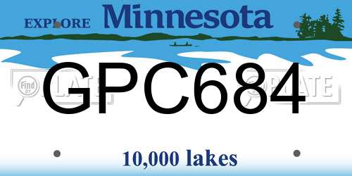 GPC684 Minnesota License Plate