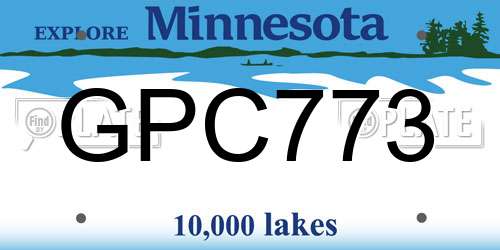 GPC773 Minnesota License Plate