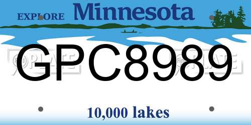 GPC8989 Minnesota License Plate