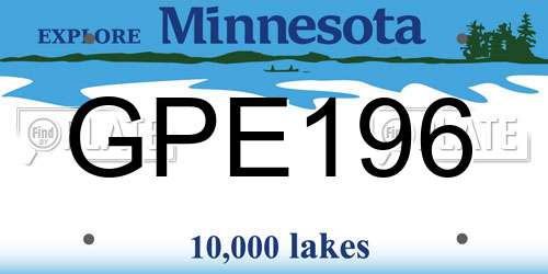 GPE196 Minnesota License Plate