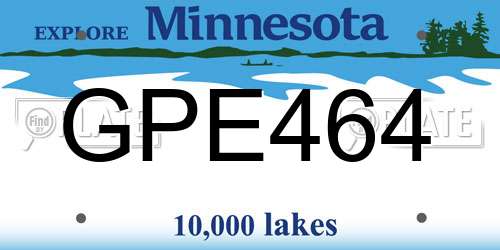 GPE464 Minnesota License Plate