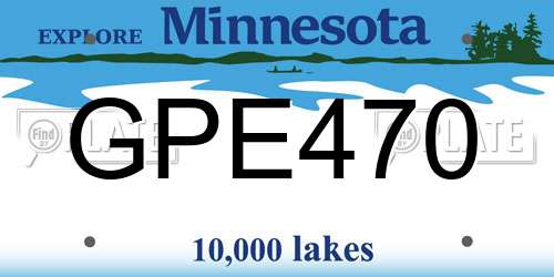 GPE470 Minnesota License Plate