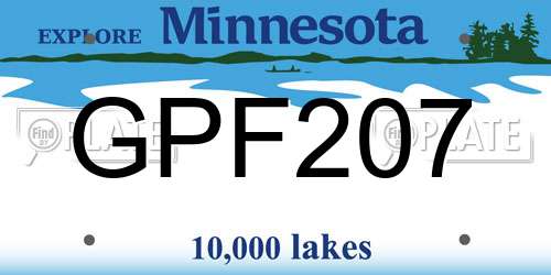GPF207 Minnesota License Plate