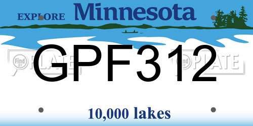 GPF312 Minnesota License Plate
