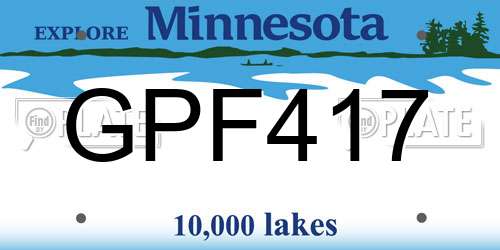 GPF417 Minnesota License Plate