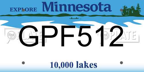 GPF512 Minnesota License Plate