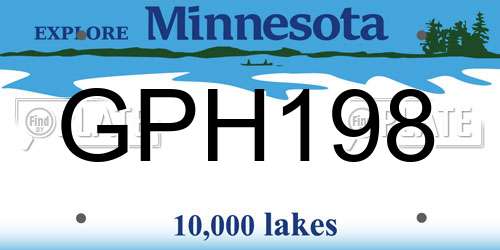 GPH198 Minnesota License Plate