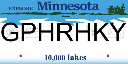 GPHRHKY Minnesota License Plate