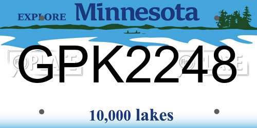 GPK2248 Minnesota License Plate