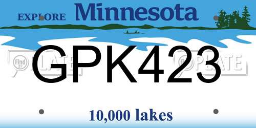 GPK423 Minnesota License Plate