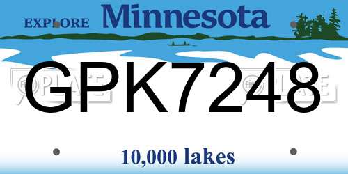 GPK7248 Minnesota License Plate