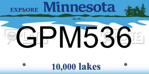 GPM536 Minnesota License Plate