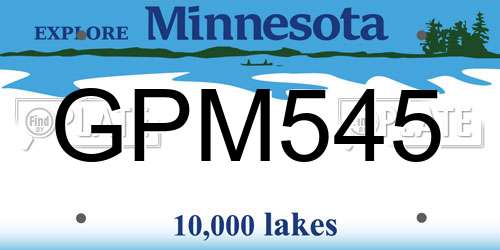 GPM545 Minnesota License Plate