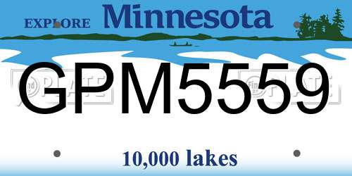 GPM5559 Minnesota License Plate