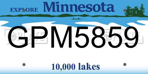GPM5859 Minnesota License Plate
