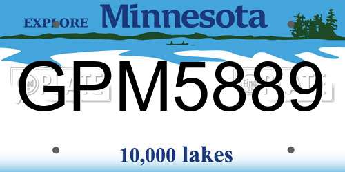 GPM5889 Minnesota License Plate
